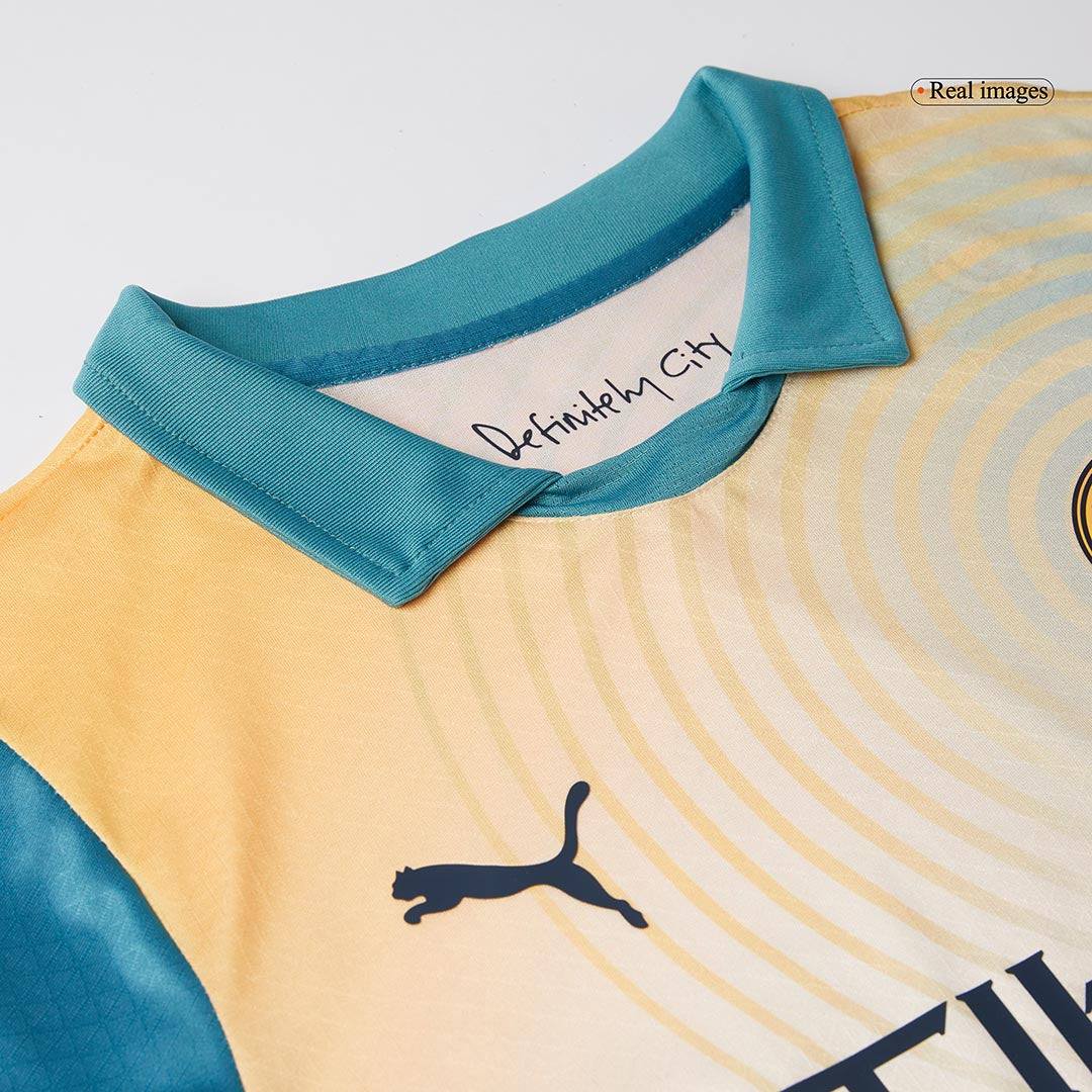 Maillot de football extérieur Manchester City HAALAND #9, 4e édition, authentique, 2024/25 - Definitely City (édition UCL)