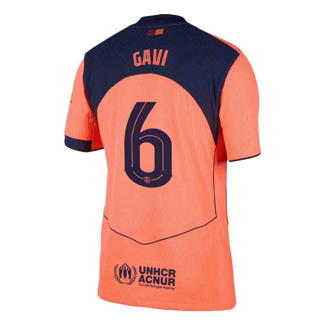 GAVI #6 Authentic Barcelona Third Away Soccer Jersey 25/26 Orange- UCL