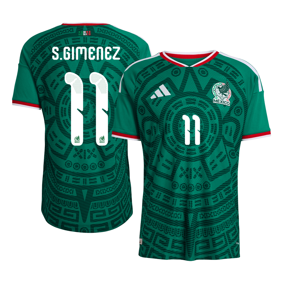 S.GIMENEZ#11 Player Version Mexico Home Soccer Jersey World Cup 2026 Green