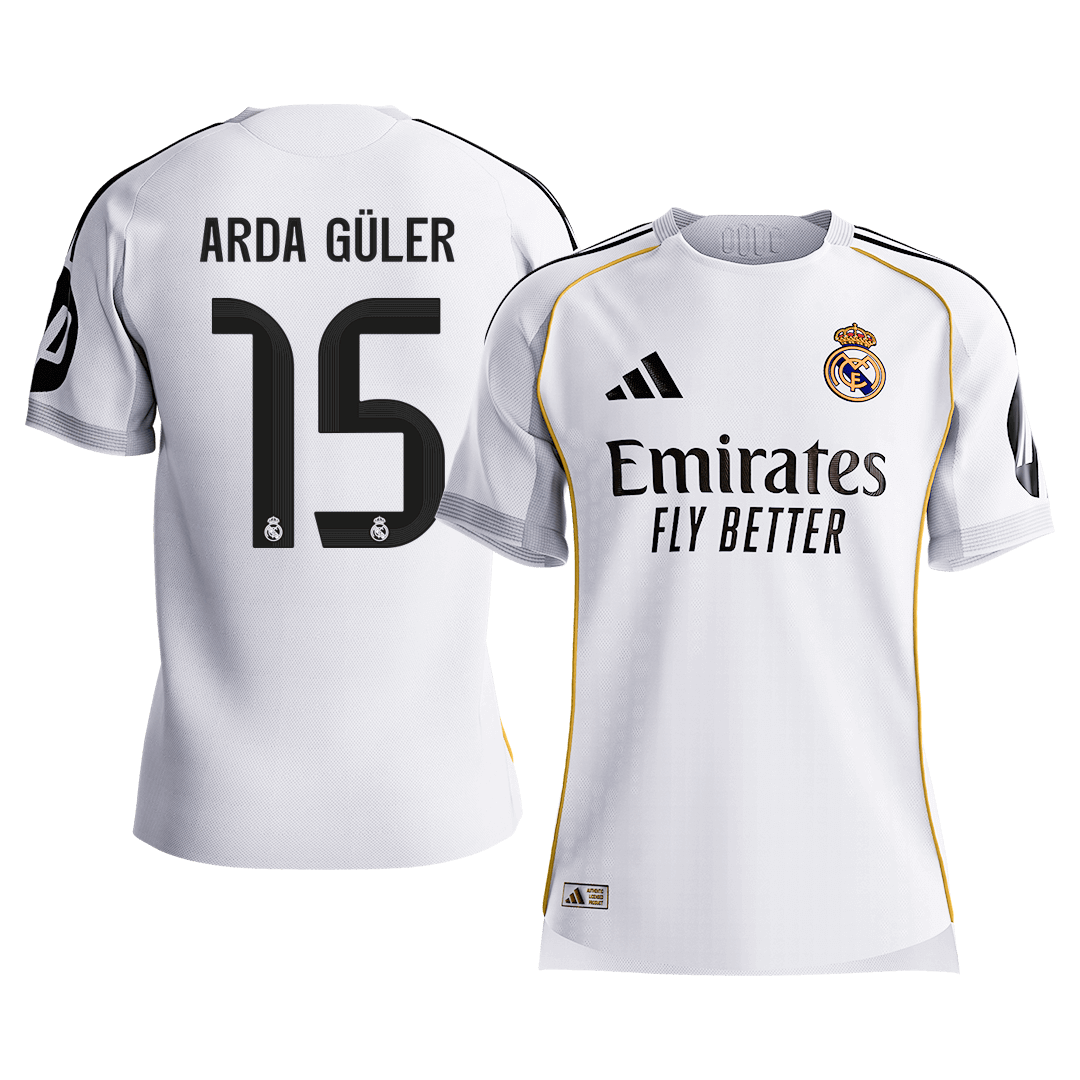 ARDA GÜLER #15 Authentic Real Madrid Home Soccer Jersey 2025/26 White