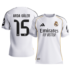 ARDA GÜLER #15 Authentic Real Madrid Home Soccer Jersey 2025/26 White