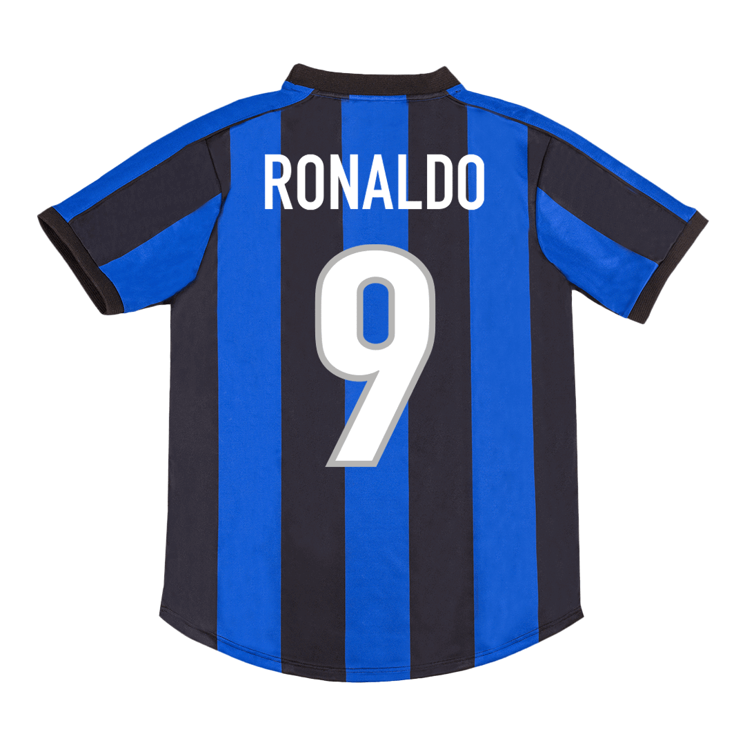 Maillot de football rétro Inter Milan RONALDO #9 Domicile 1999/00