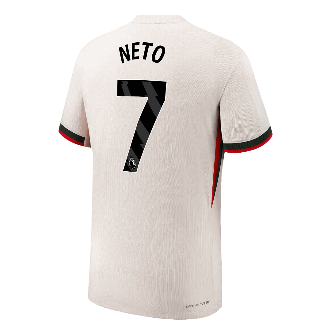 NETO #7 Authentic Chelsea Away Soccer Jersey 2025/26 White
