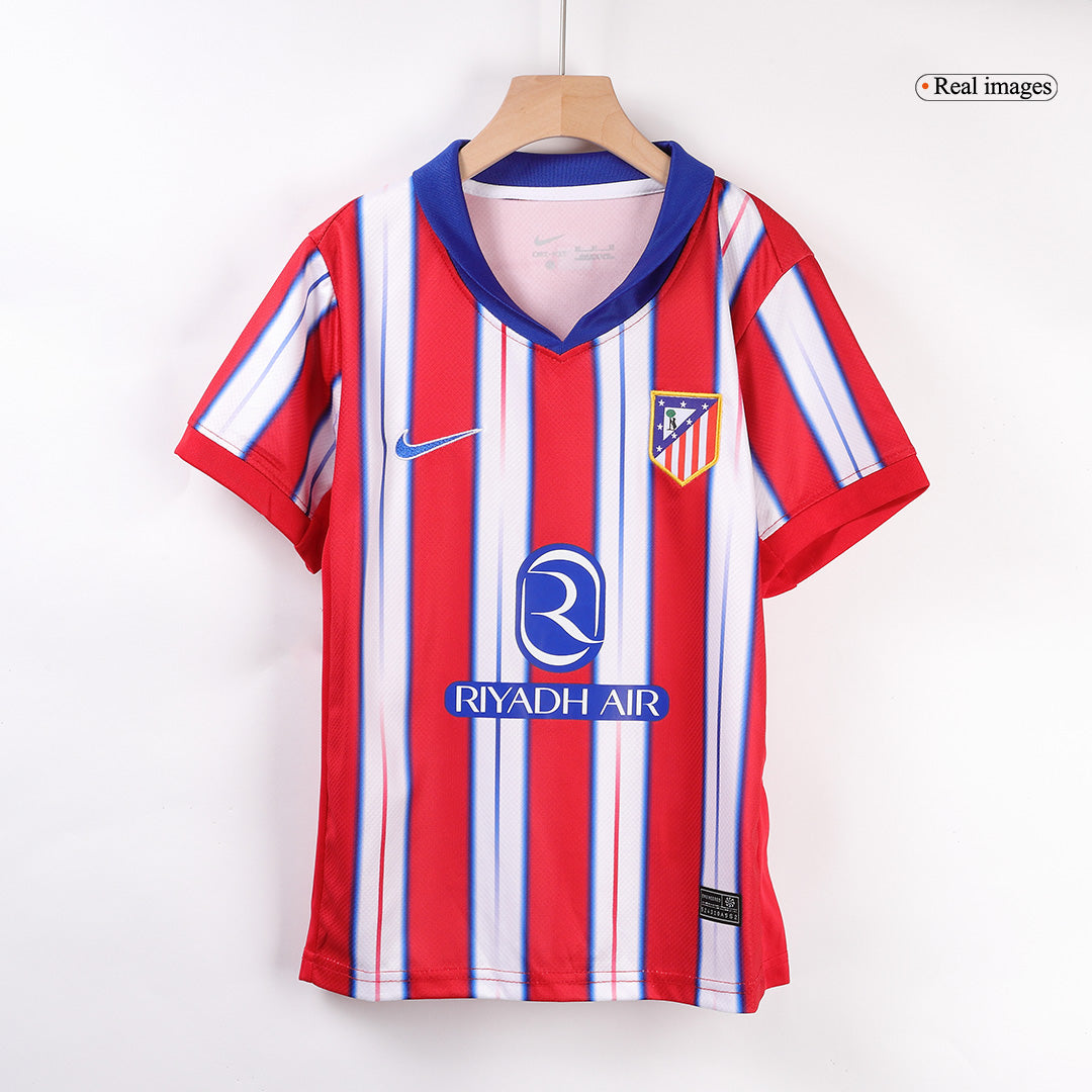Atletico Madrid Home Soccer Jersey Kit 2024/25 Kids(Jersey+Shorts)