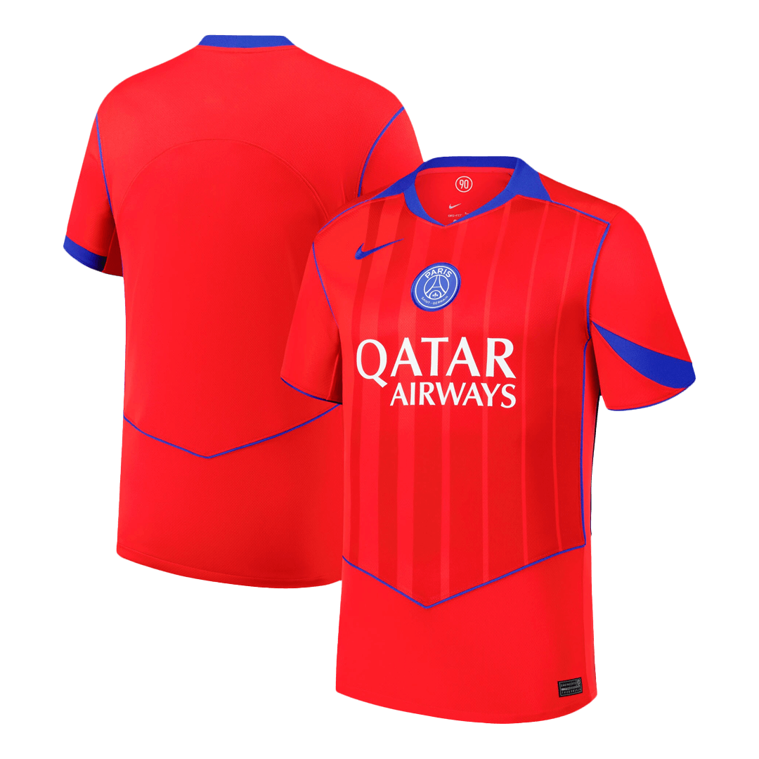 PSG Third Away Soccer Jersey Kit(Jersey+Shorts) 2025/26  Red