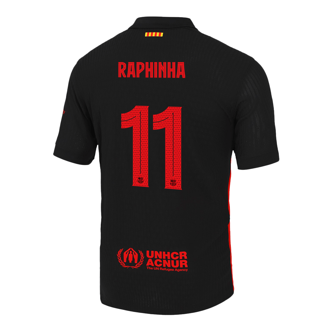 Barcelona RAPHINHA #11 Away Soccer Jersey Authentic 2024/25 - UCL Edition