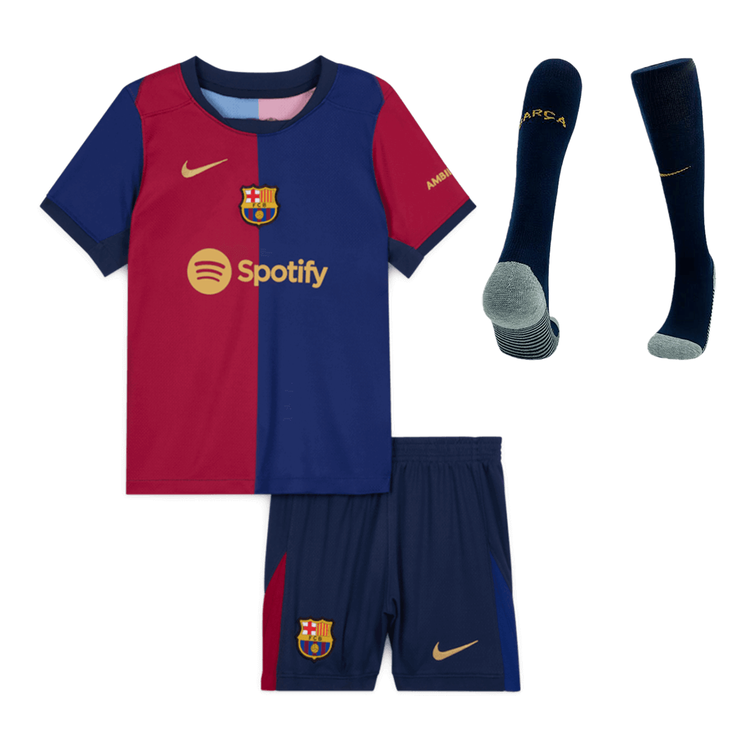 Maillot domicile Barcelone 2024/25 pour enfant (maillot, short, chaussettes)