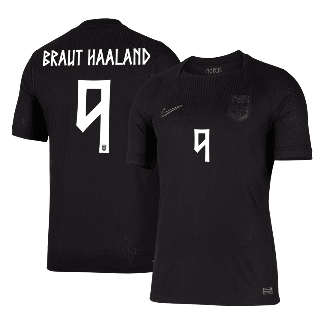 BRAUT HAALAND #9 Player Version Norway Away Soccer Jersey World Cup 2026 Black