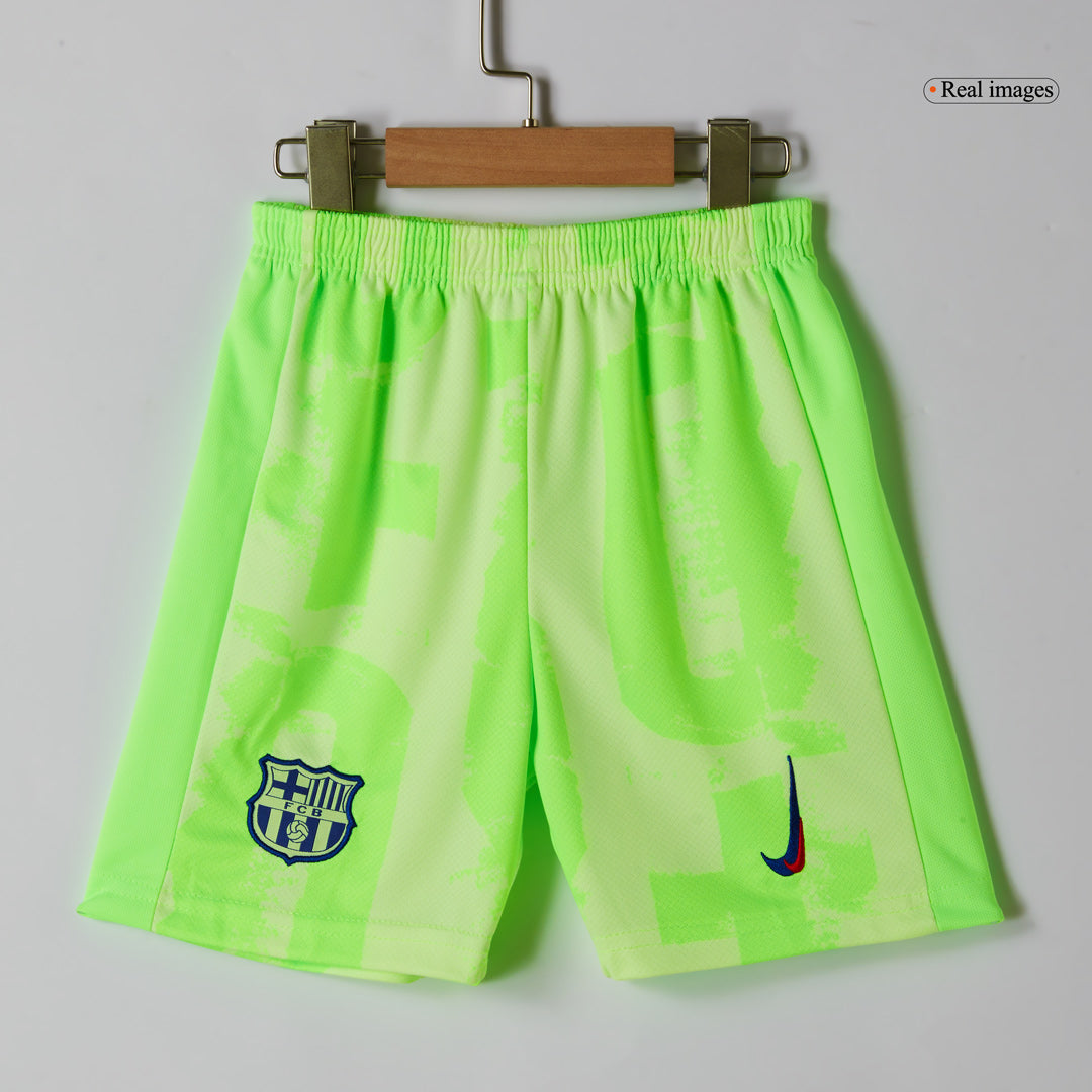 Maillot extérieur Barcelone 2024/25 pour enfant (maillot, short et chaussettes) - UCL (logo Spotify sans texte)