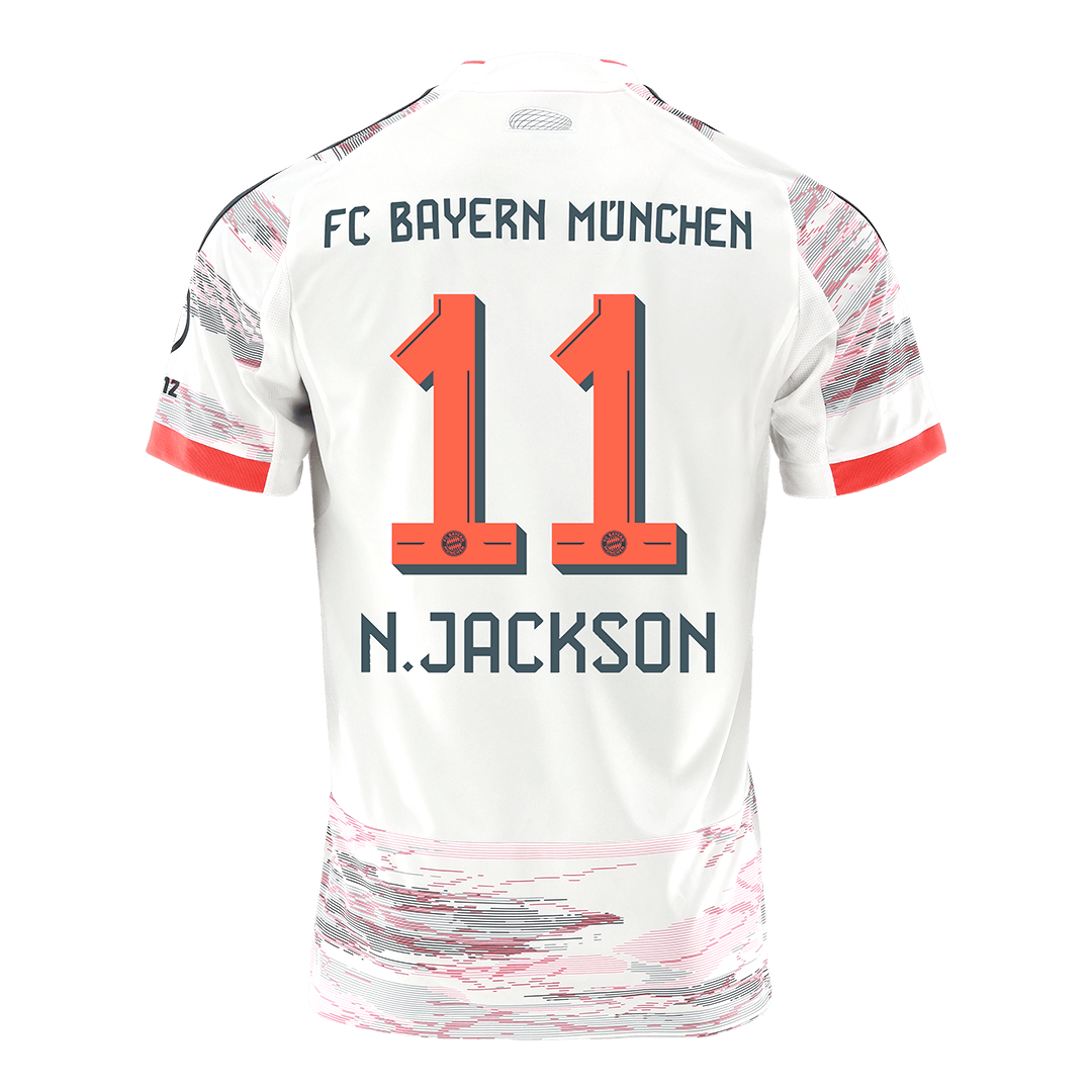 N.JACKSON #11 Bayern Munich Away Soccer Jersey 2025/26 White