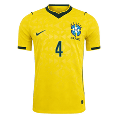 MARQUINHOS #4 Player Version Brazil Home Soccer Jersey World Cup 2026 Yellow