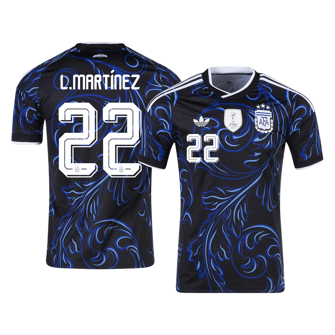 L. MARTÍNEZ #22 Argentina Away Soccer Jersey World Cup 2026 Black