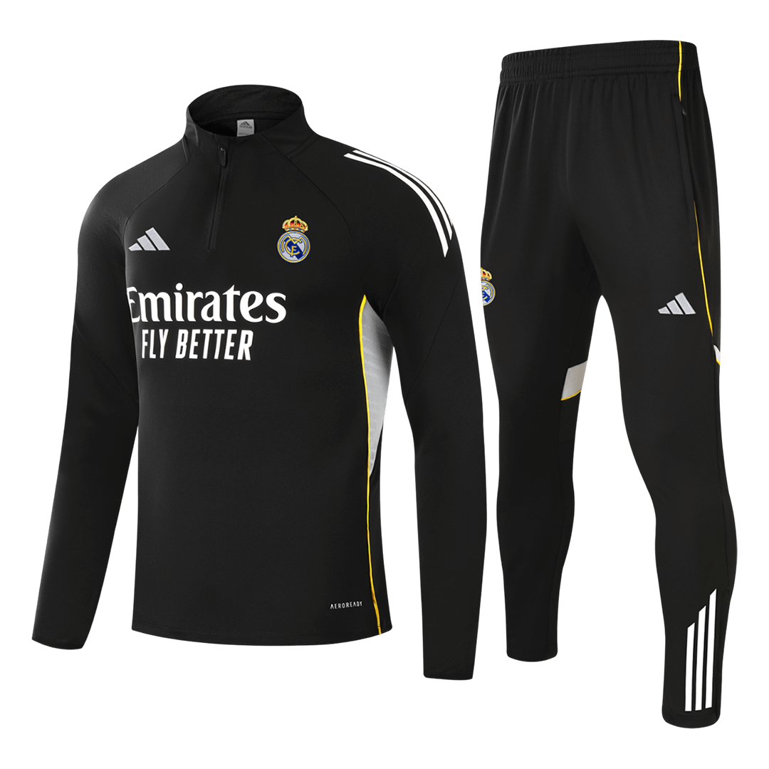Real Madrid Zipper Sweatshirt Kit(Top+Pants) 25/26 Black