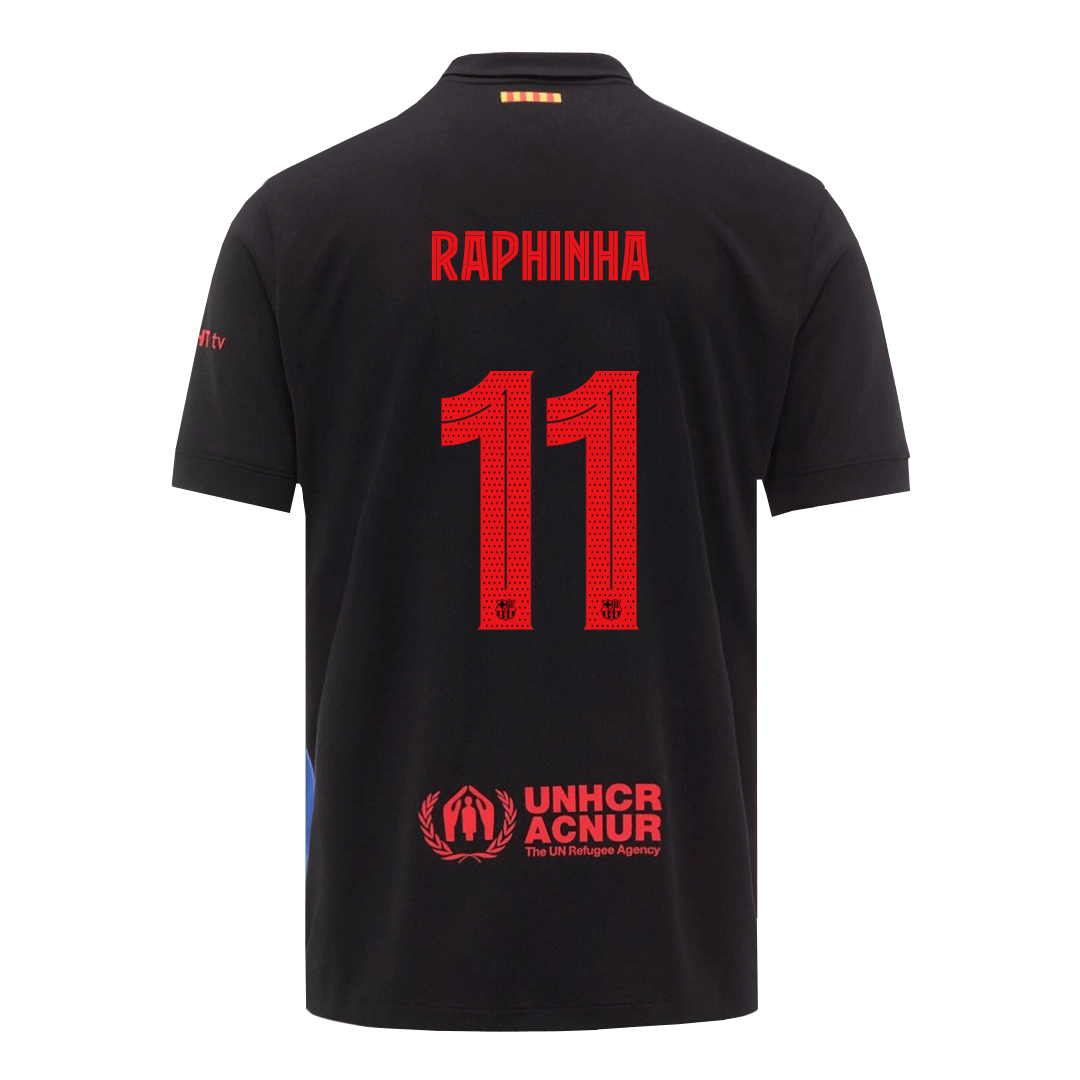 Barcelona RAPHINHA #11 Away Jersey 2024/25 - UCL Edition (Spotify Logo Without Text)