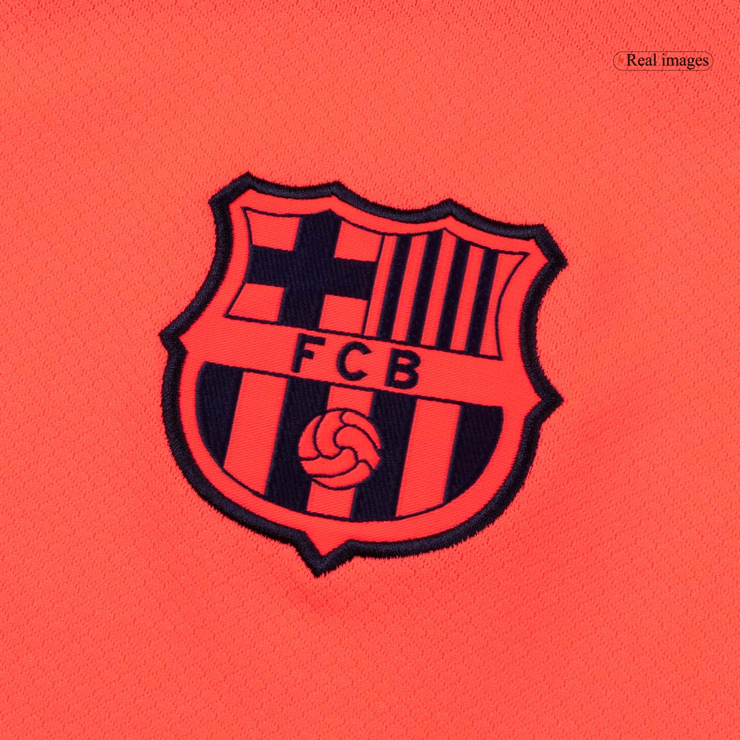 Barcelona Third Away Soccer Jersey Kit(Jersey+Shorts) 2025/26 Orange
