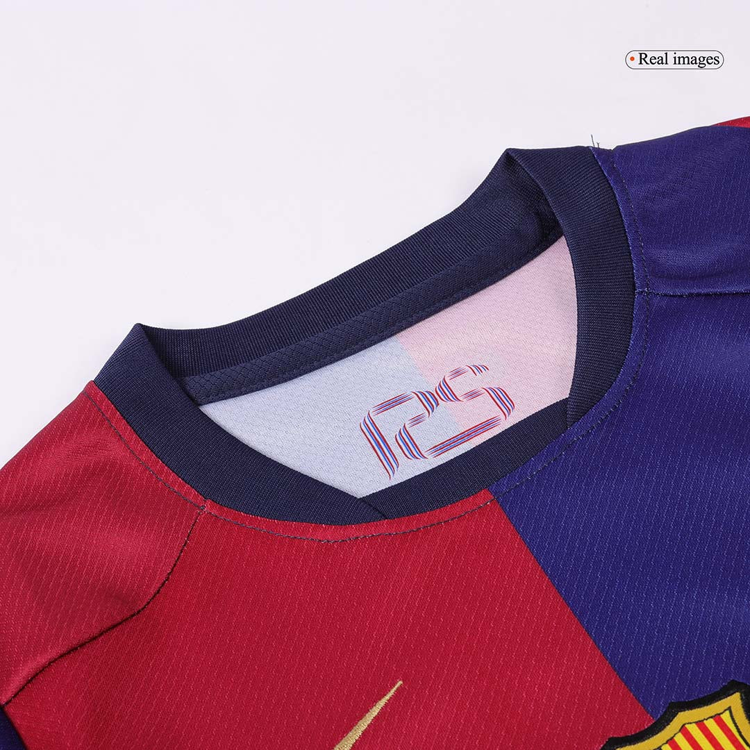 Maillot domicile Barcelone 2024/25 pour enfant (maillot + short), logo Spotify sans texte