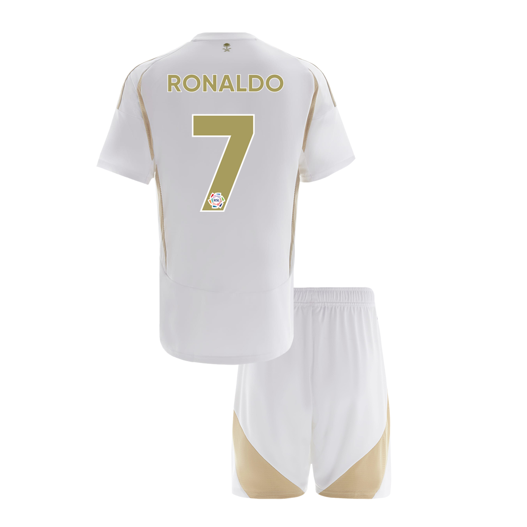 Al Nassr RONALDO #7 Third Away Soccer Jersey Kit 2024/25 Kids(Jersey+Shorts)