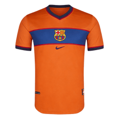 Men Retro Fan Version 98/99 Barcelona Third Soccer Jersey Short Sleeve Orange