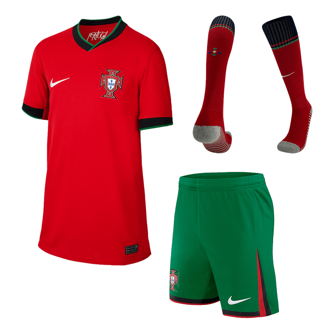 Maillot domicile Portugal EURO 2024 pour enfant (maillot, short, chaussettes)