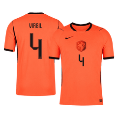 VIRGIL #4 Player Version Netherlands Home Soccer Jersey World Cup 2026 Orange