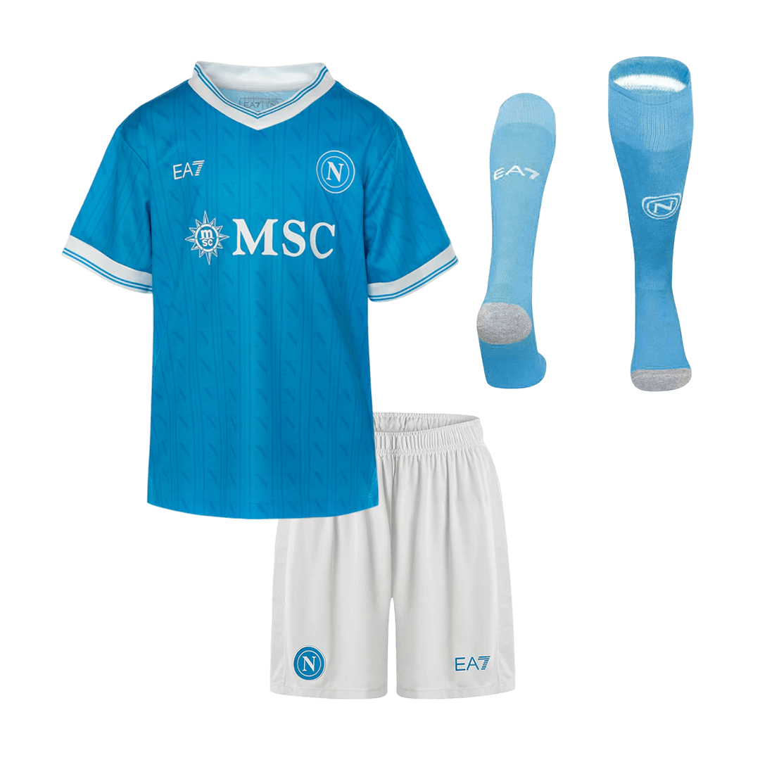 Kid's Napoli Home Soccer Jersey Kit(Jersey+Shorts+Socks) 25/26 Blue