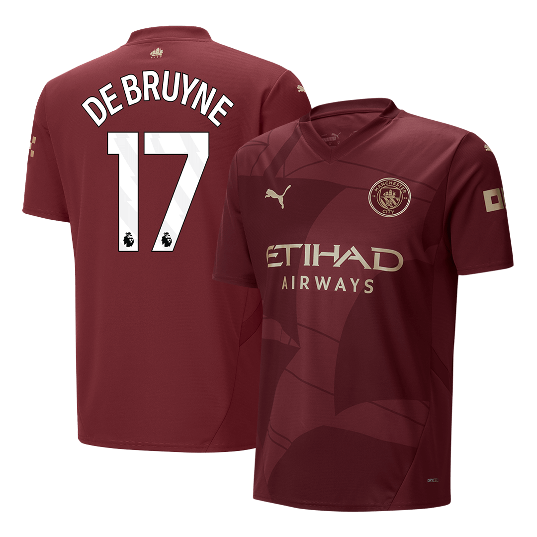 Maillot de football extérieur Manchester City DE BRUYNE #17 troisième édition 2024/25
