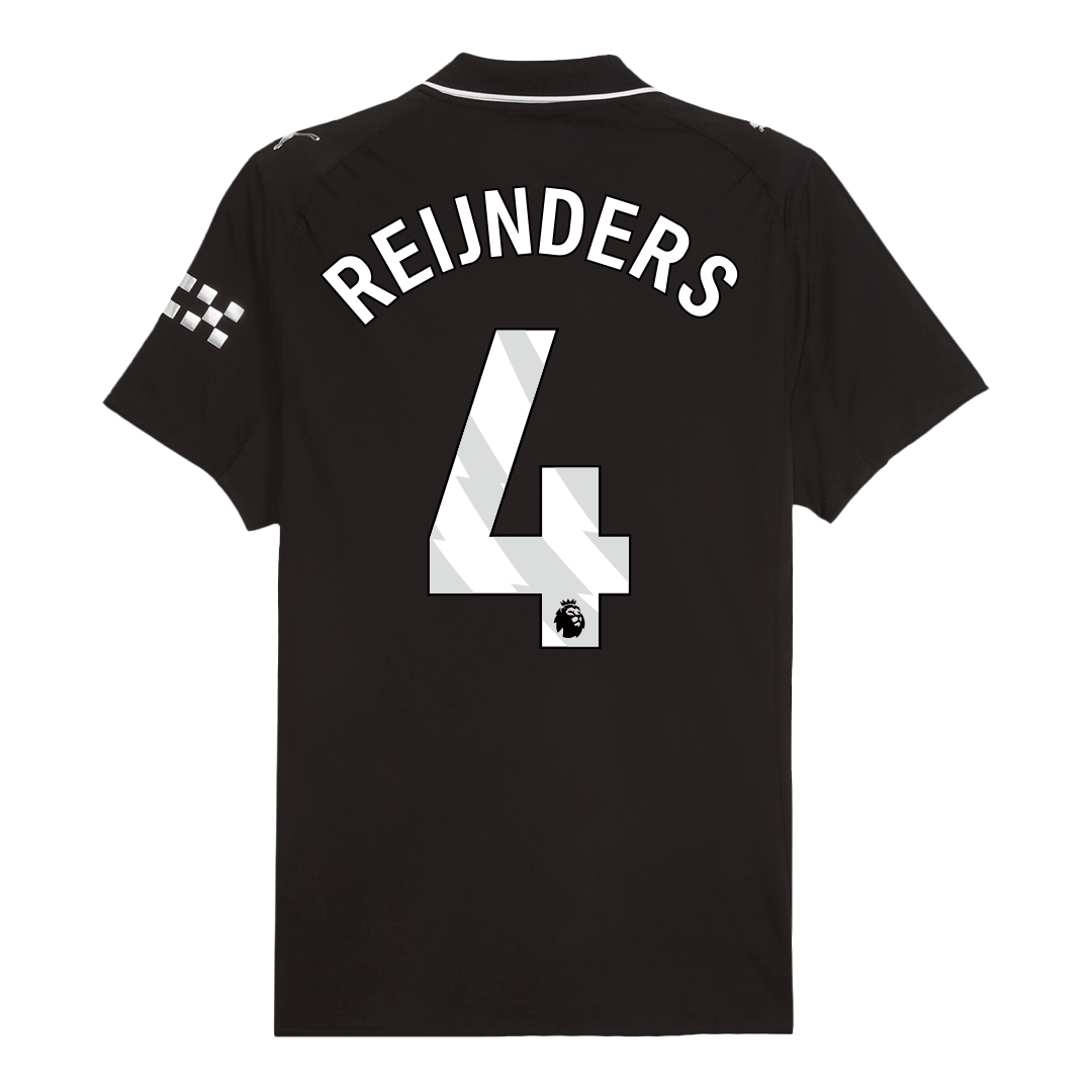 REIJNDERS #4 Authentic Manchester City Away Soccer Jersey 2025/26 Black
