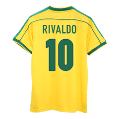 Maillot de football rétro domicile Brésil RIVALDO #10 1998