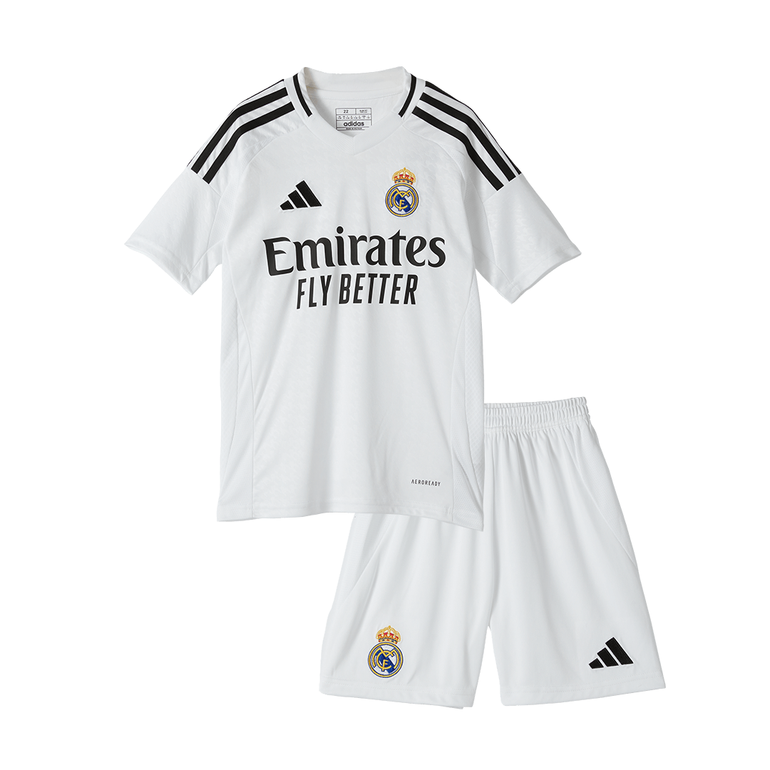Maillot domicile Real Madrid 2024/25 pour enfant (maillot, short, chaussettes)