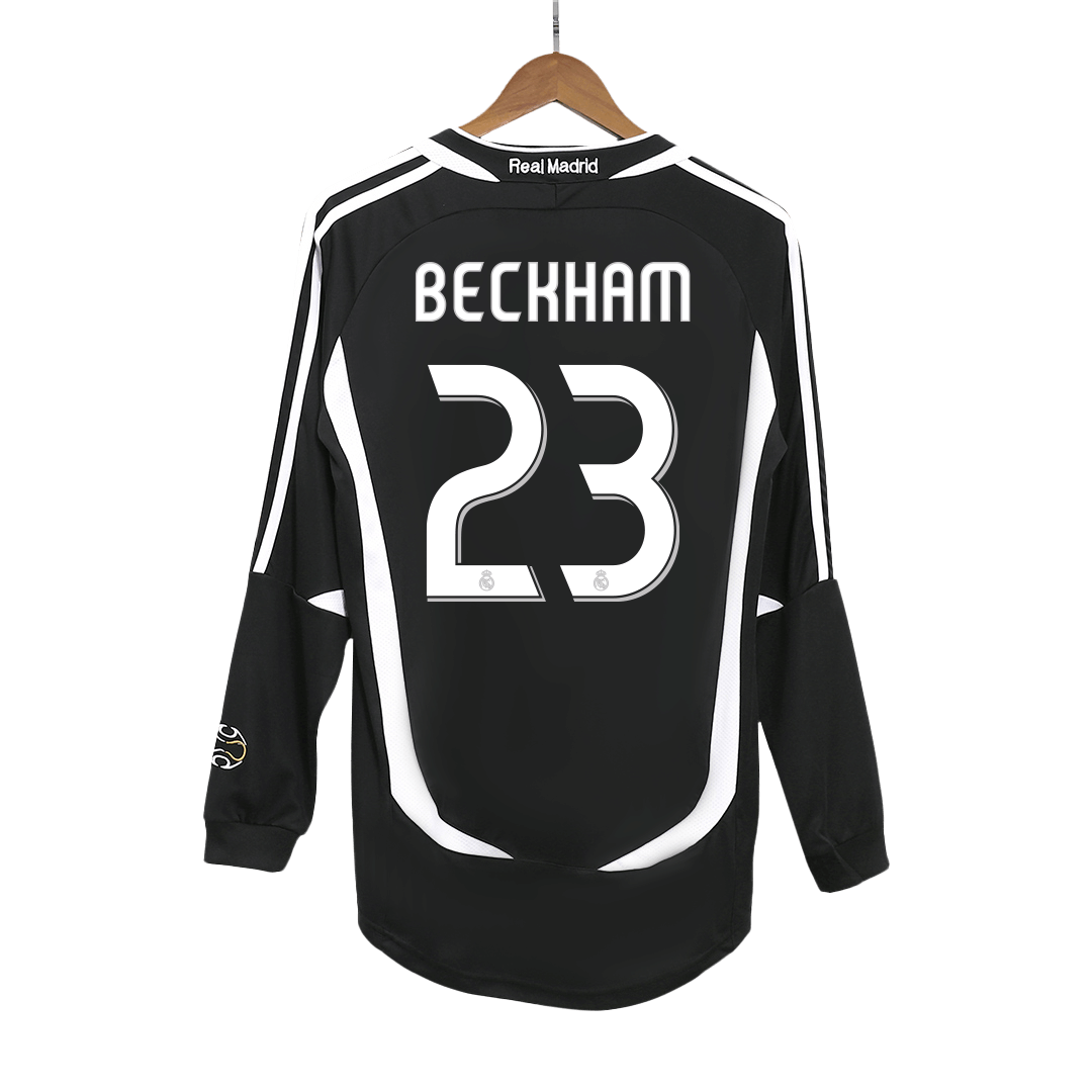 Real Madrid BECKHAM #23 Langarm-Auswärts-Fußballtrikot Retro 2006/07