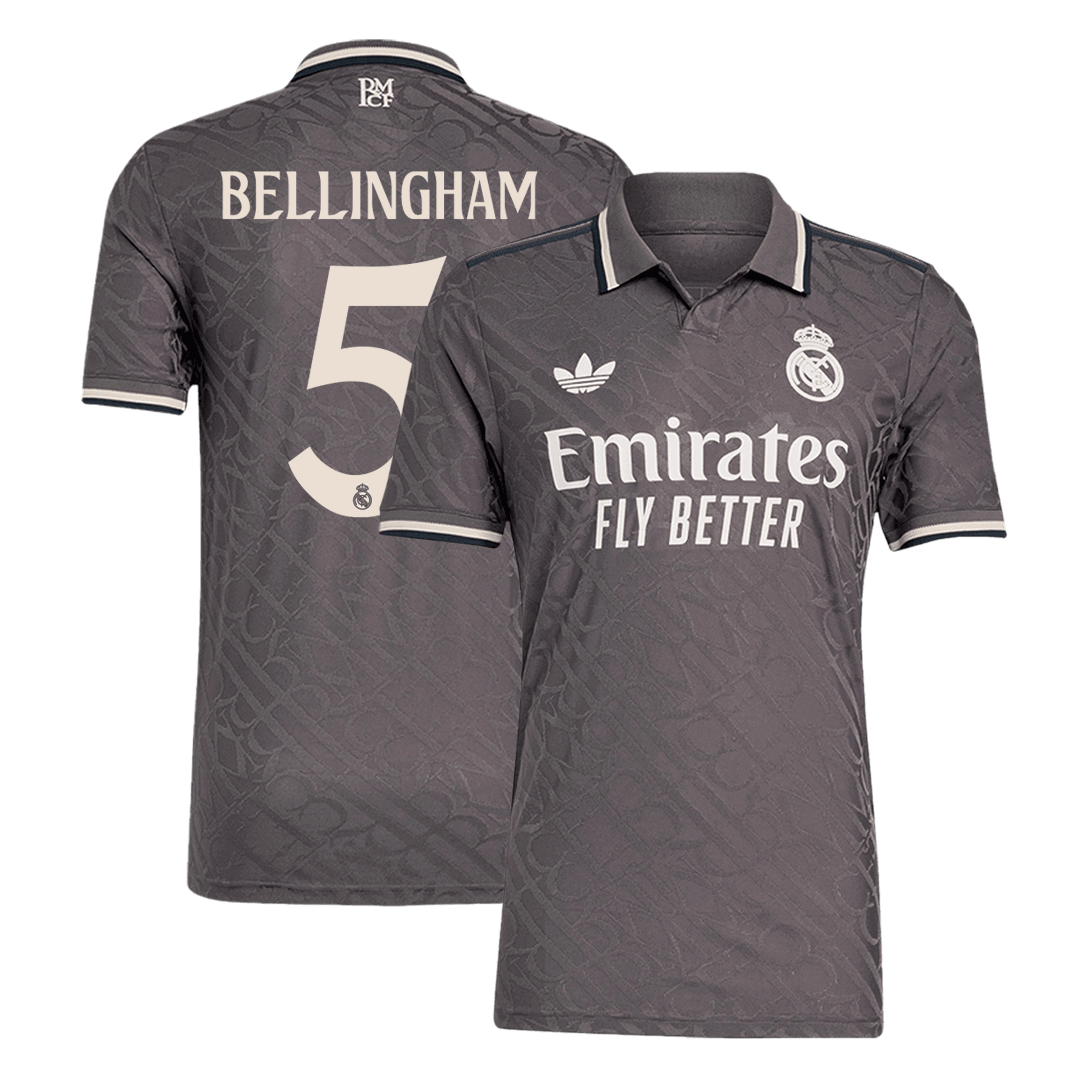 Maillot de football extérieur Real Madrid BELLINGHAM #5 Third Authentic 2024/25
