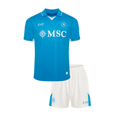 Napoli Heim-Fußballtrikot-Set 2024/25 für Kinder (Trikot + Shorts)