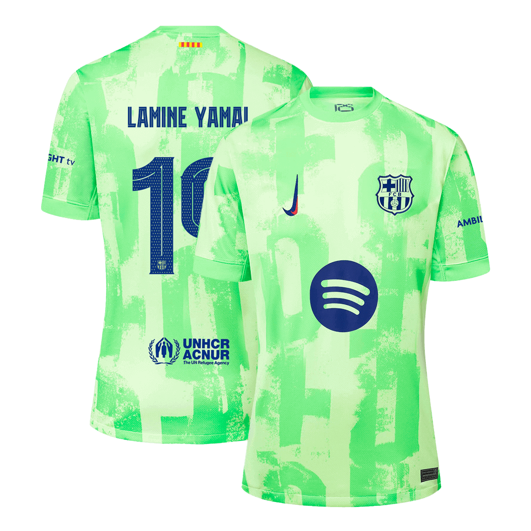 Barcelona LAMINE YAMAL #19 Third Away Jersey  - UCL（Spotify Logo Without Text）