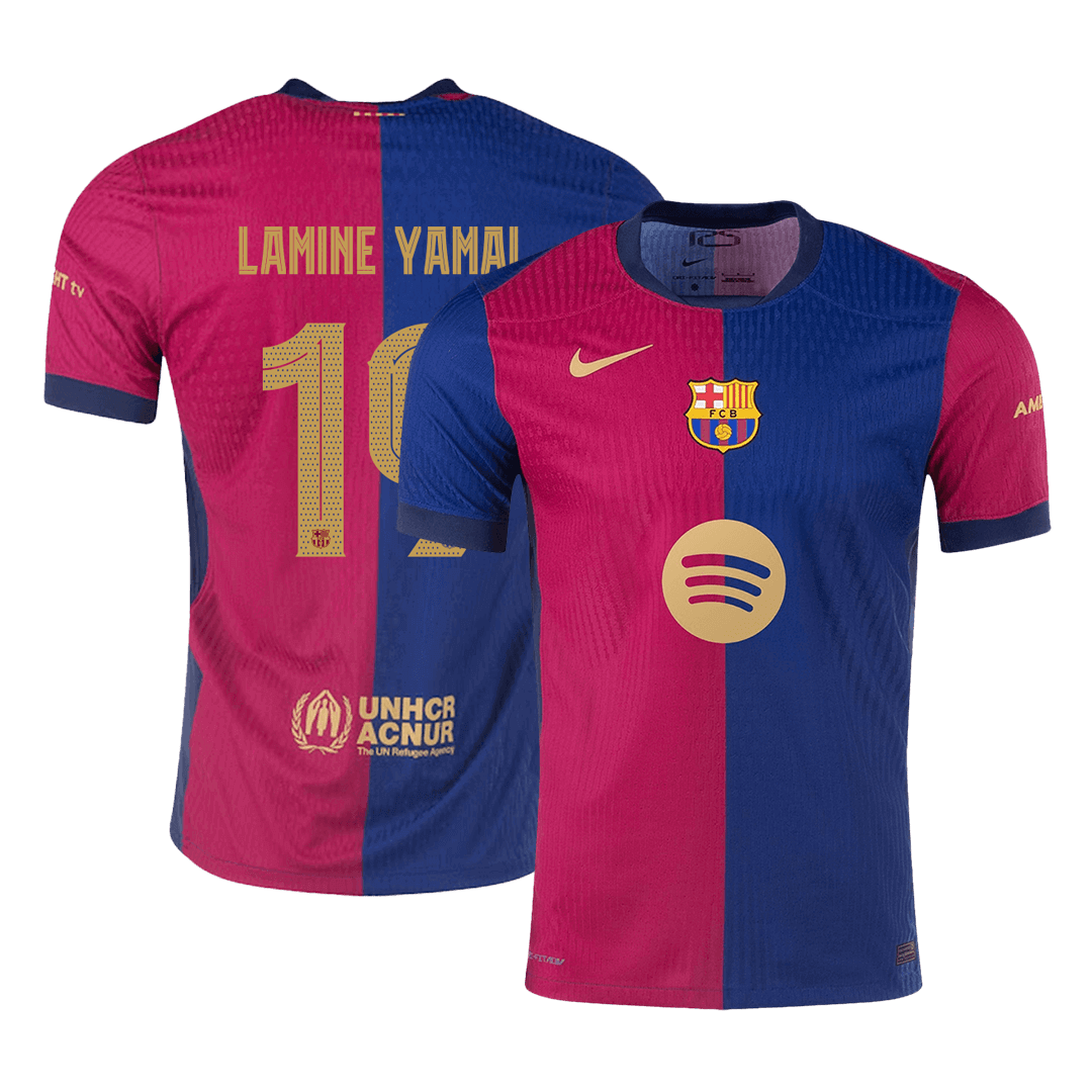 Barcelona LAMINE YAMAL #19 Home Jersey Authentic 2024/25 - UCL Spotify Logo Without Text