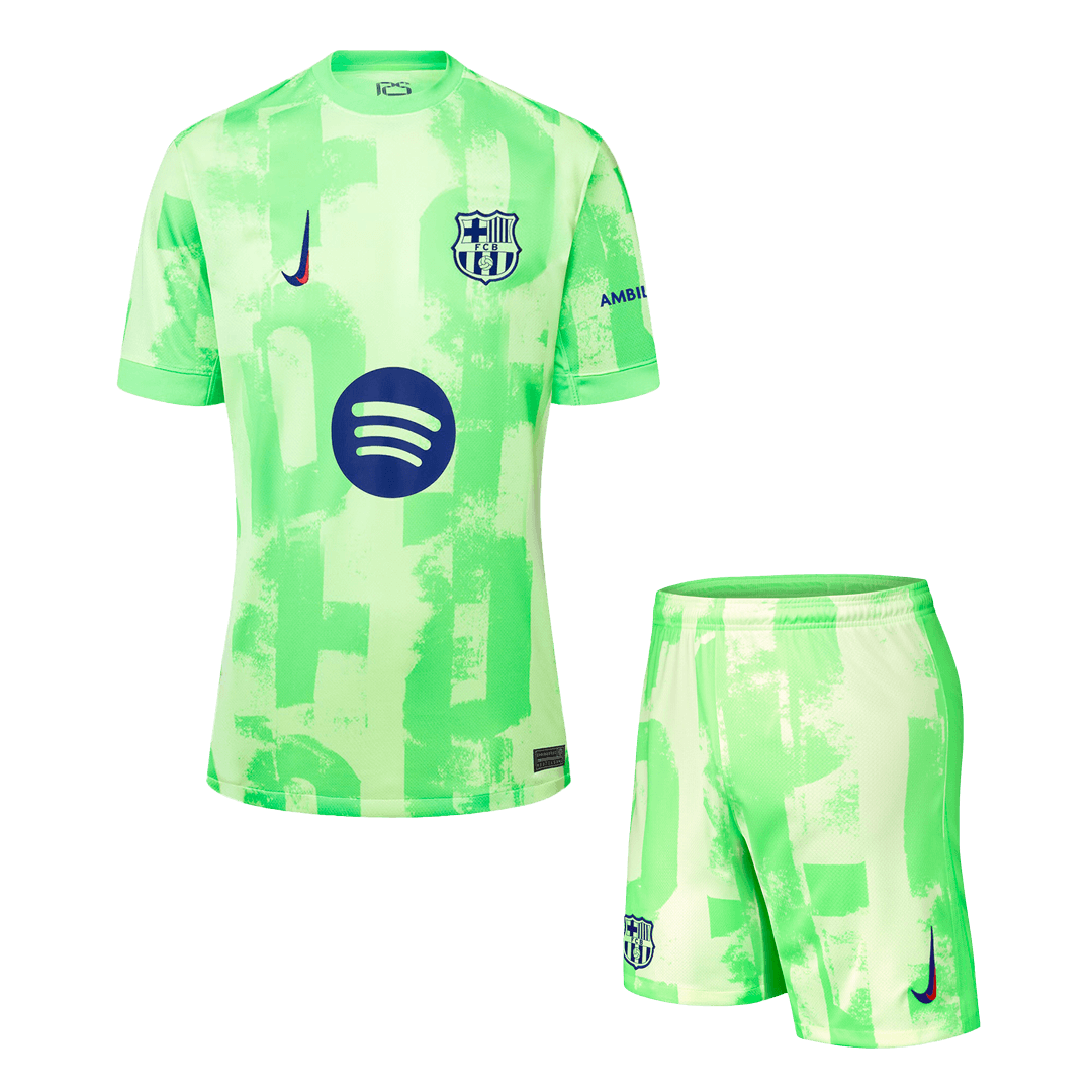 Barcelona Third Away Soccer Jersey Kit 2024/25 (Jersey+Shorts) - (Spotify Logo Without Text)
