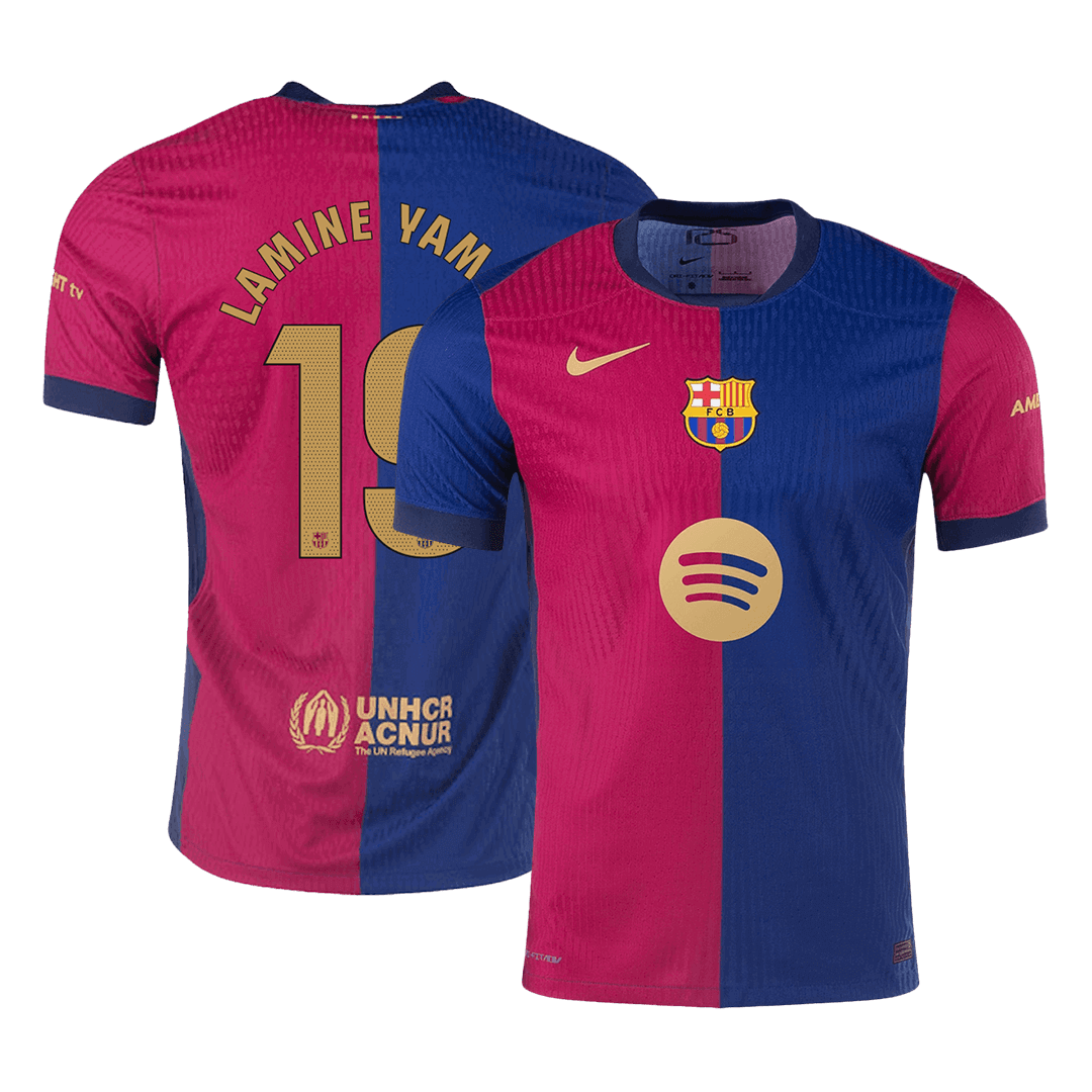 Barcelona LAMINE YAMAL #19 Home Jersey Authentic 2024/25 Spotify Logo Without Text