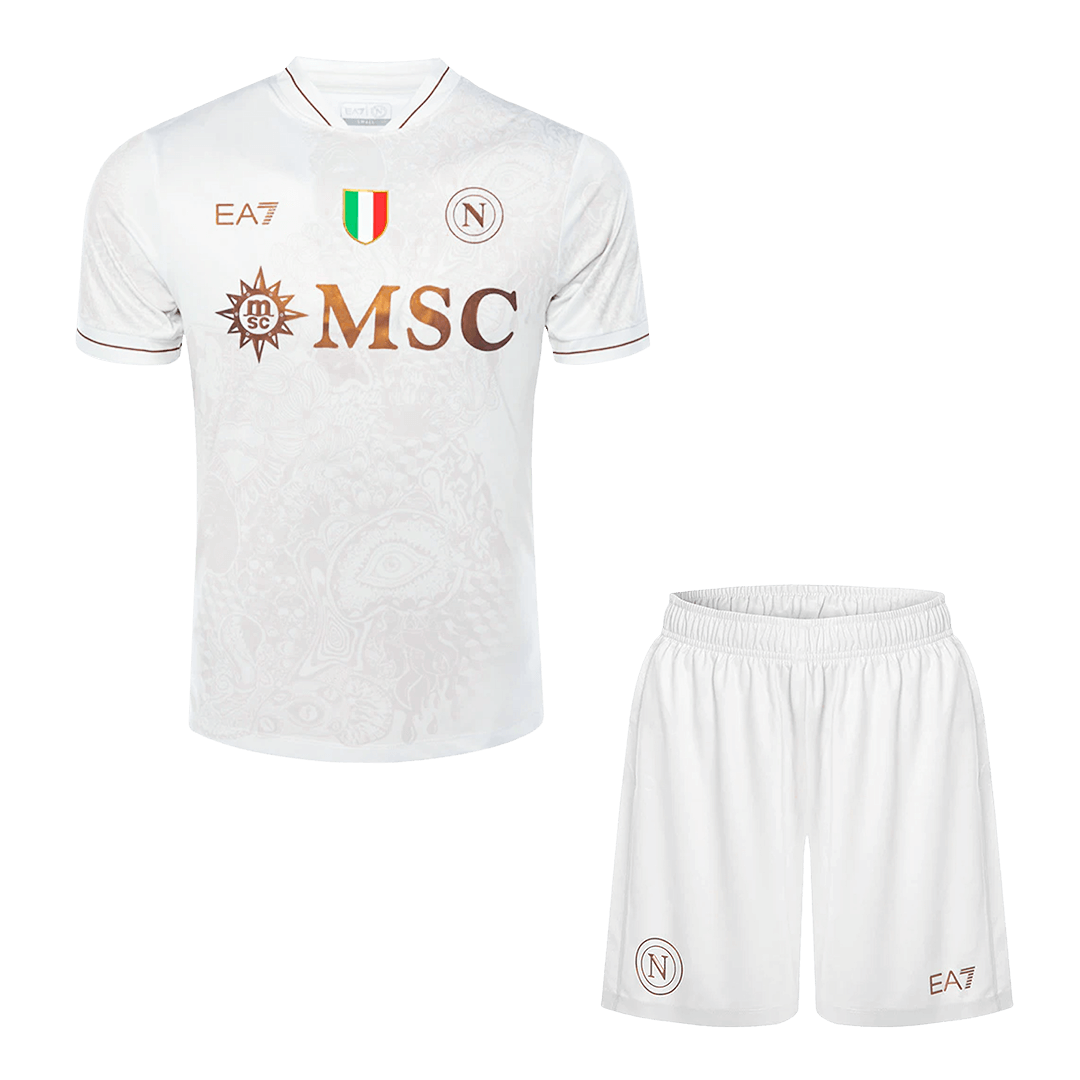 Napoli Away Soccer Jersey Kit(Jersey+Shorts) 2025/26 Sand