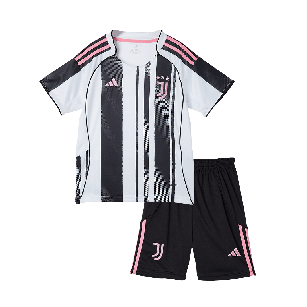 Kid's Juventus Home Soccer Jersey Kit(Jersey+Shorts) 2025/26 Black&White