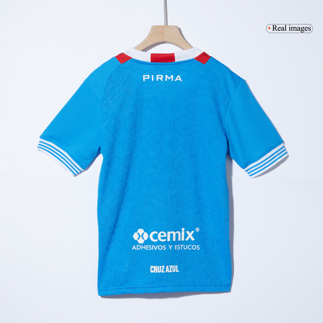 Cruz Azul Heim-Fußballtrikot-Set 2024/25 für Kinder (Trikot + Shorts)