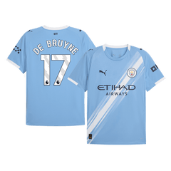 DE BRUYNE #17 Manchester City Home Soccer Jersey 2025/26 Blue