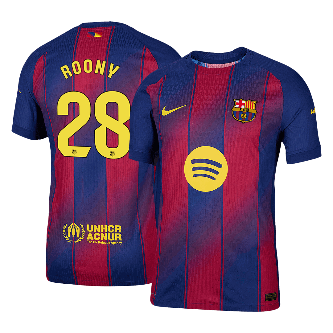 ROONY #28 Authentic Barcelona Home Soccer Jersey 2025/26 Red&Blue