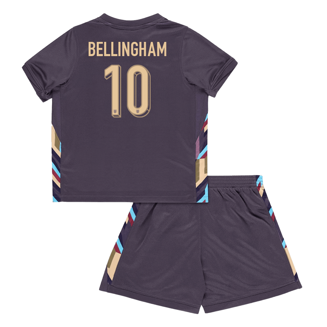 Maillot extérieur Angleterre Bellingham #10 pour enfant, EURO 2024 (maillot + short)
