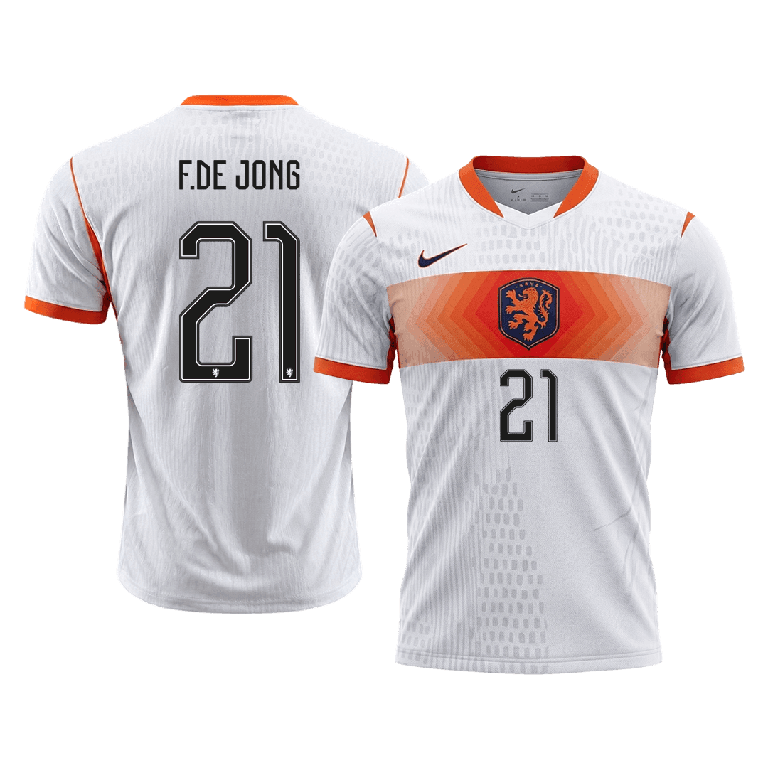 F.DE JONG #21 Player Version Netherlands Away Soccer Jersey World Cup 2026 White
