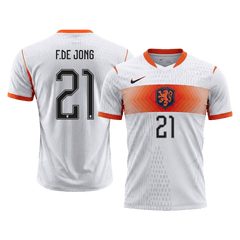 F.DE JONG #21 Player Version Netherlands Away Soccer Jersey World Cup 2026 White