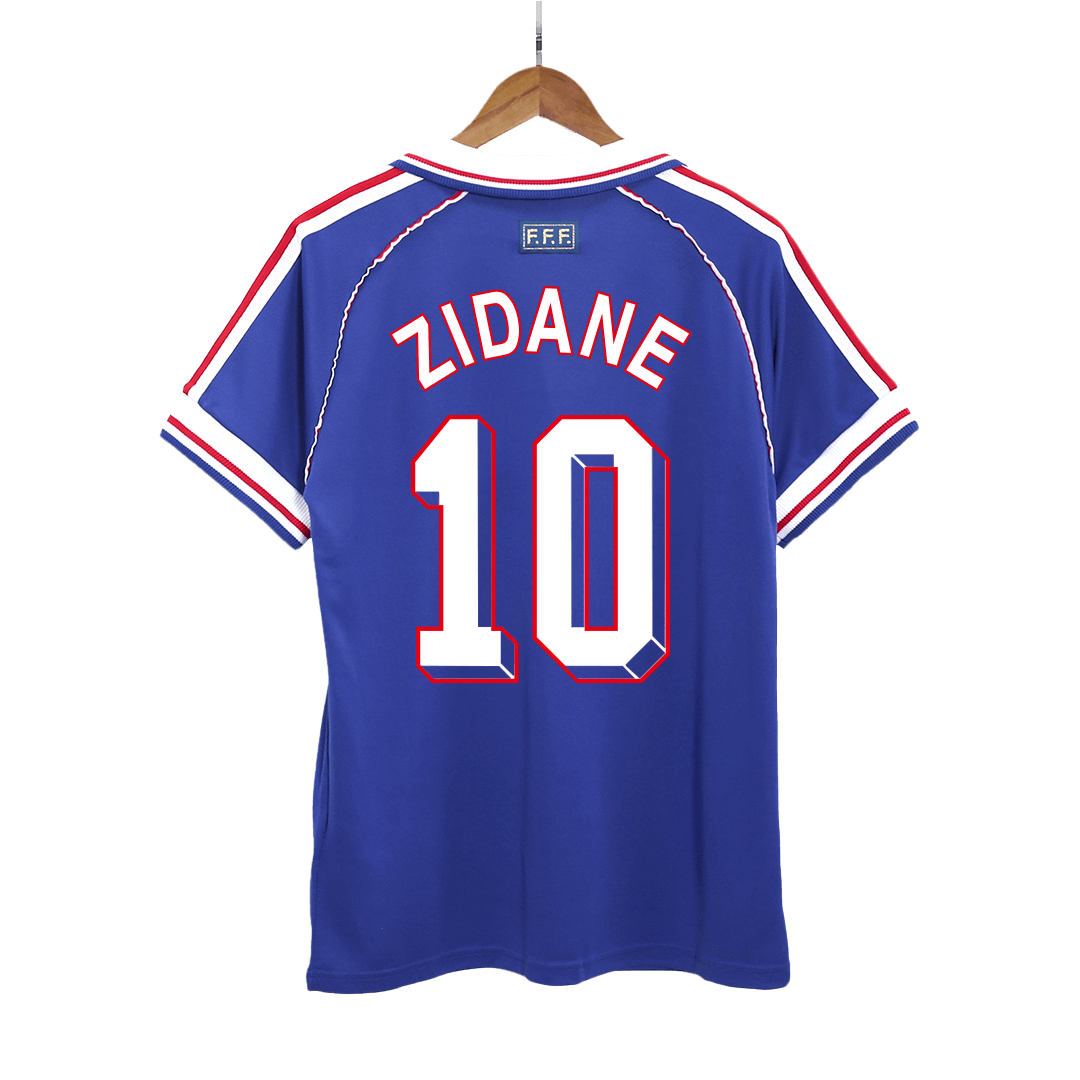 France ZIDANE #10 Home Soccer Jersey Retro 1998