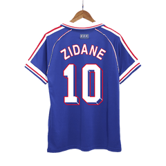 France ZIDANE #10 Home Soccer Jersey Retro 1998