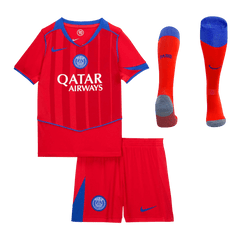 Kid's PSG Third Soccer Jersey Kit(Jersey+Shorts+Socks) 25/26 Red