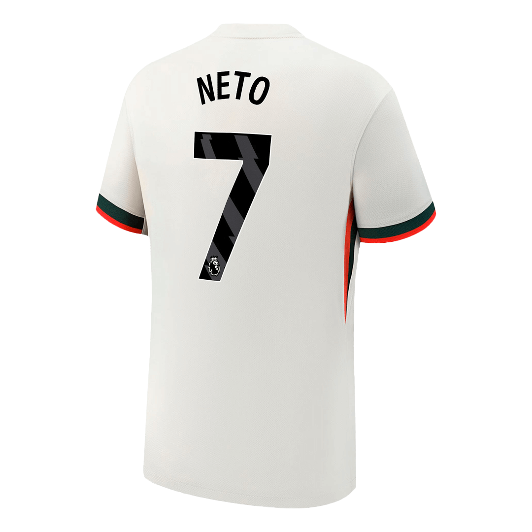 NETO #7 Chelsea Away Soccer Jersey 2025/26 White