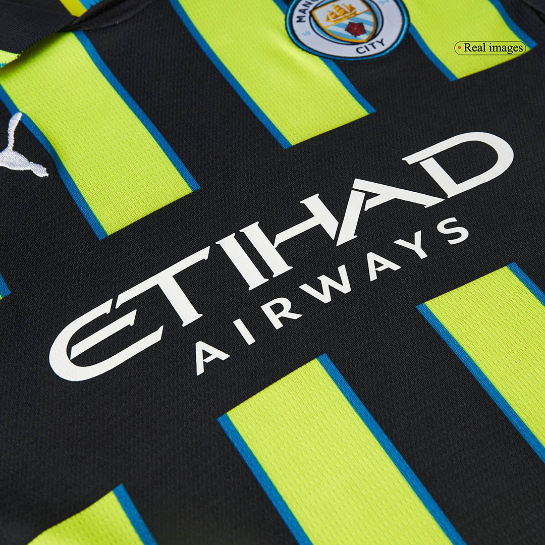 Maillot de football extérieur Manchester City 2024/25 pour enfant (maillot, short, chaussettes)