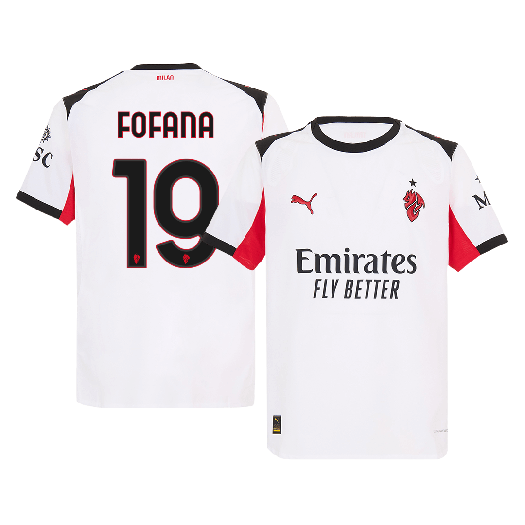 FOFANA #19 Authentic AC Milan Away Soccer Jersey 2025/26 White